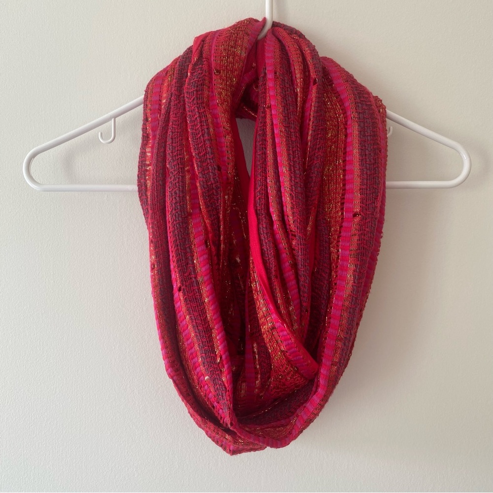 Red, Pink, Orange, and Gold Women’s Infinity Scarf